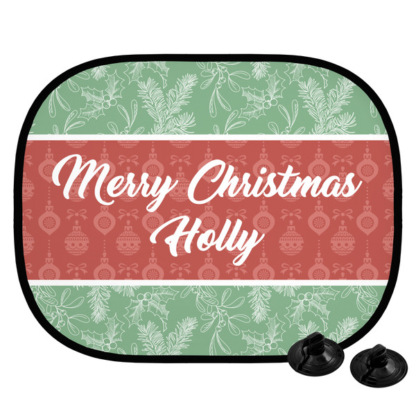 Custom Christmas Holly Car Side Window Sun Shade (Personalized)