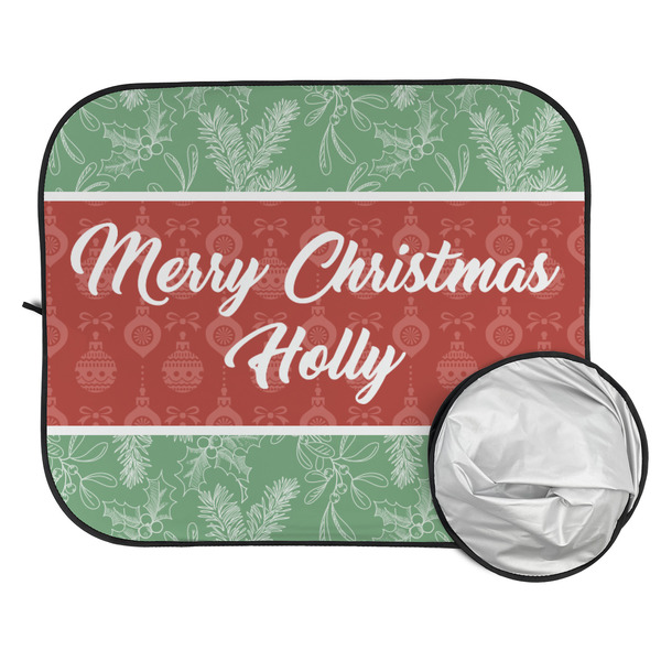 Christmas Holly Car Sun Shades - FOLDED & UNFOLDED