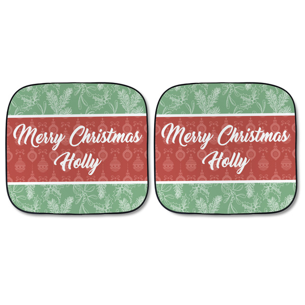 Christmas Holly Car Sun Shades - FRONT