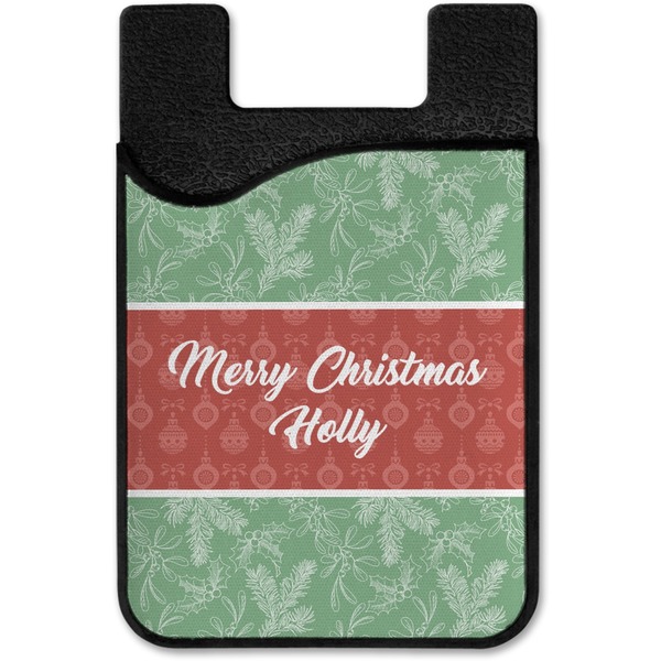 Christmas Holly Cell Phone Credit Card Holder