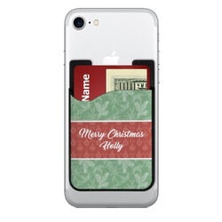 Christmas Holly 2-in-1 Cell Phone Credit Card Holder & Screen Cleaner (Personalized)
