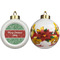 Christmas Holly Ceramic Christmas Ornament - Poinsettias (APPROVAL)