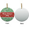Christmas Holly Ceramic Flat Ornament - Circle Front & Back (APPROVAL)