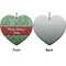 Christmas Holly Ceramic Flat Ornament - Heart Front & Back (APPROVAL)