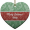 Christmas Holly Ceramic Flat Ornament - Heart (Front)