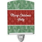 Christmas Holly Ceramic Night Light (Personalized)
