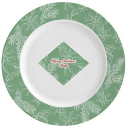 Christmas Holly Ceramic Dinner Plates (Set of 4) (Personalized)