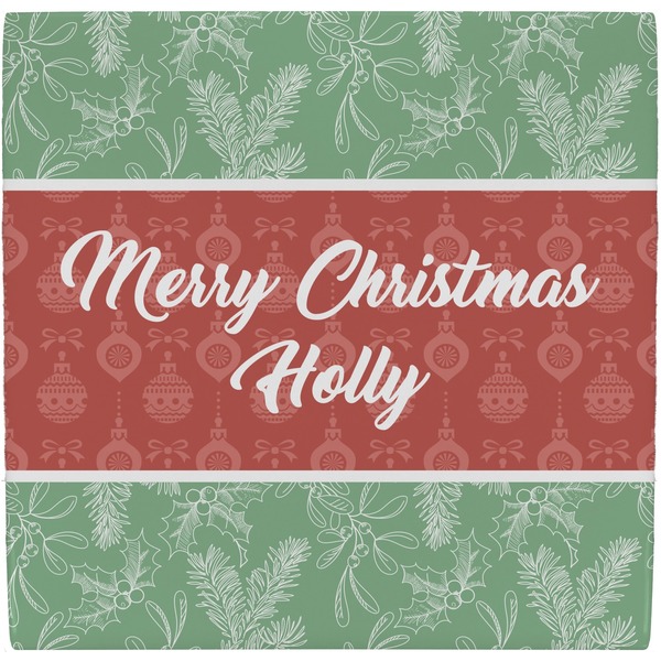 Custom Christmas Holly Ceramic Tile Hot Pad (Personalized)