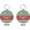 Christmas Holly Circle Keychain (Front + Back)