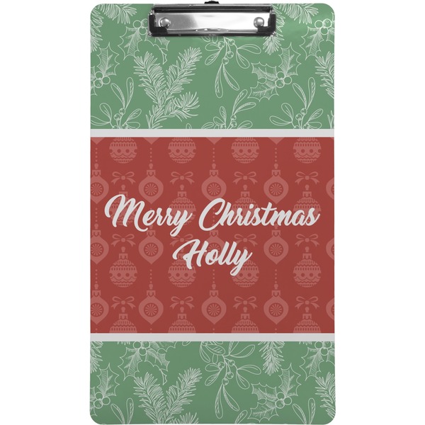 Custom Christmas Holly Clipboard (Legal Size) (Personalized)
