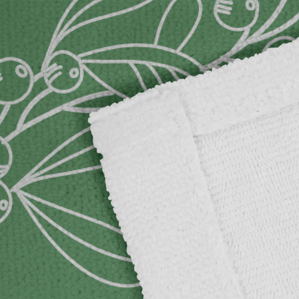 Christmas Holly Close up of Fabric