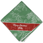Christmas Holly Cloth Dinner Napkin - Single w/ Name or Text