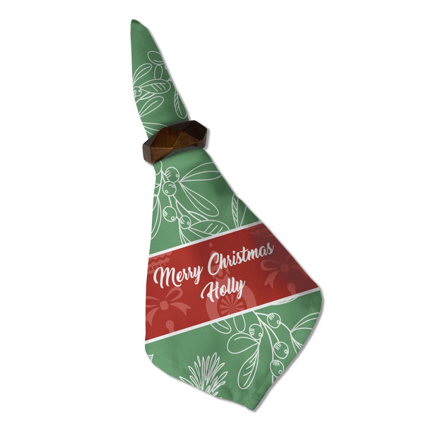 Christmas Holly Cloth Napkins - Personalized Dinner (Folded in Ring) (MAIN)