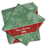 Christmas Holly Cloth Napkins (Set of 4) (Personalized)