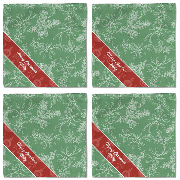 Christmas Holly Cloth Napkins - Personalized Lunch (APPROVAL) Set of 4