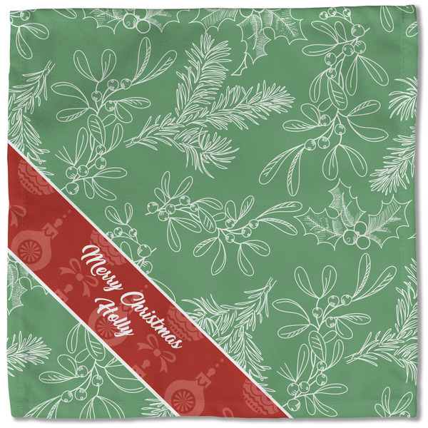 Christmas Holly Cloth Napkins - Personalized Lunch (Single Full Open)