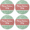 Christmas Holly Coaster Round Rubber Back - Apvl