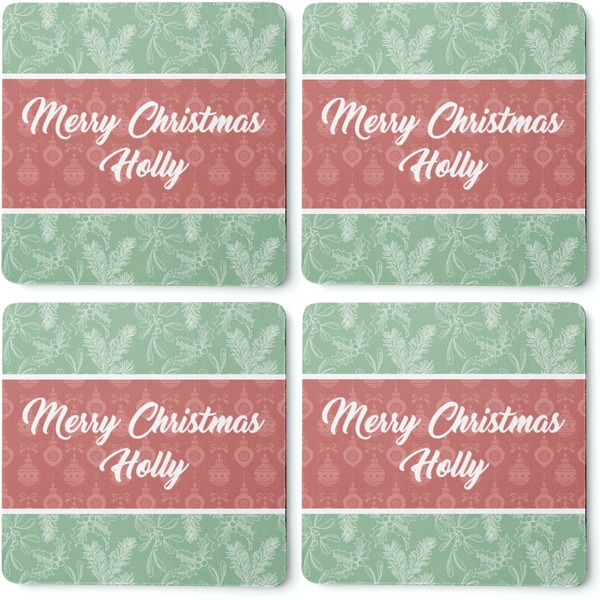 Christmas Holly Coaster Rubber Back - Apvl