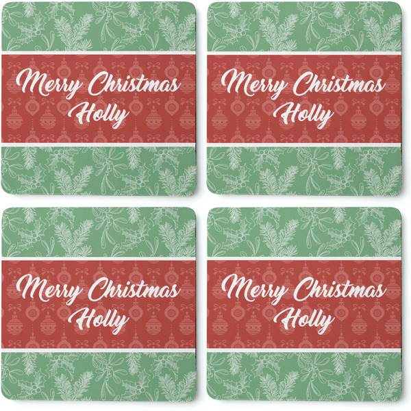 Christmas Holly Coaster Rubber Back - Apvl
