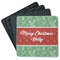Christmas Holly Square Rubber Backed Coasters - Set of 4 (Personalized)