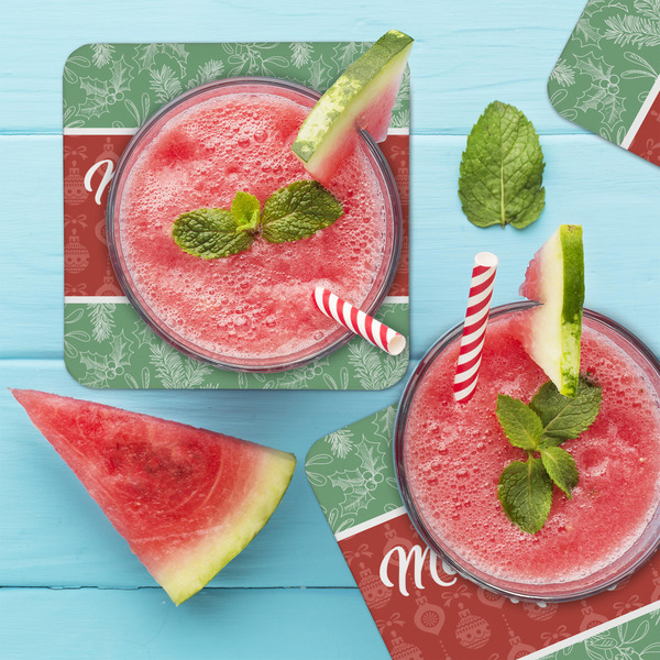 Christmas Holly Coaster Set - LIFESTYLE