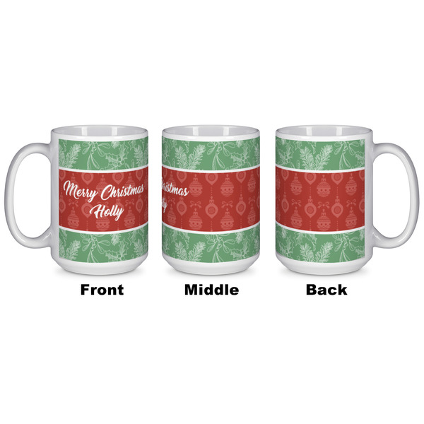 Christmas Holly Coffee Mug - 15 oz - White APPROVAL