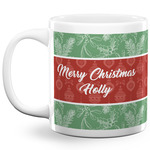 Christmas Holly 20 Oz Coffee Mug - White (Personalized)