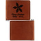 Christmas Holly Cognac Leatherette Bifold Wallets - Front and Back Single Sided - Apvl