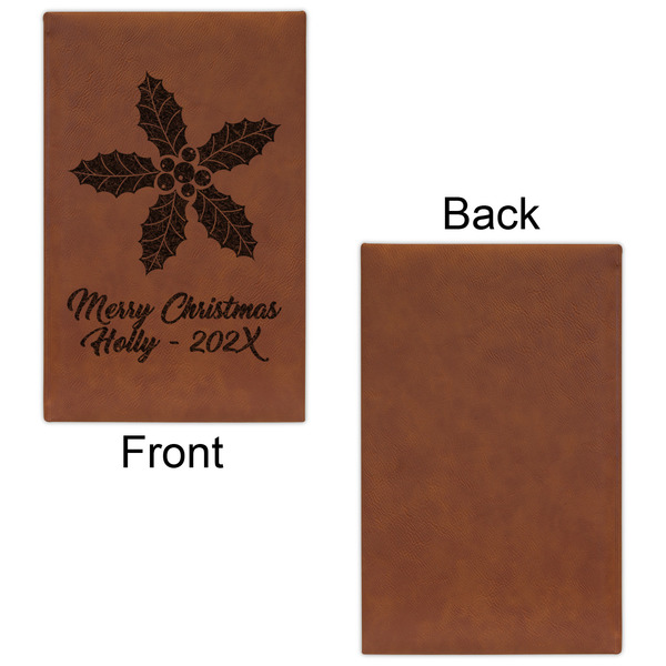 Christmas Holly Cognac Leatherette Journal - Single Sided - Apvl