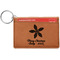 Christmas Holly Cognac Leatherette Keychain ID Holders - Front Credit Card