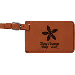 Christmas Holly Leatherette Luggage Tag (Personalized)