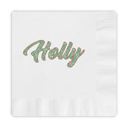Christmas Holly Embossed Decorative Napkins (Personalized)