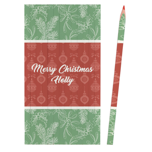 Christmas Holly Colored Pencils - Front View