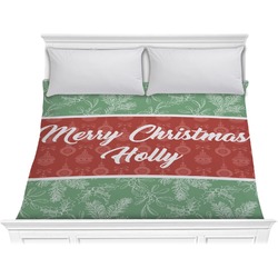 Christmas Holly Comforter - King (Personalized)
