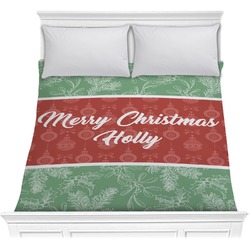Christmas Holly Comforter - Full / Queen (Personalized)
