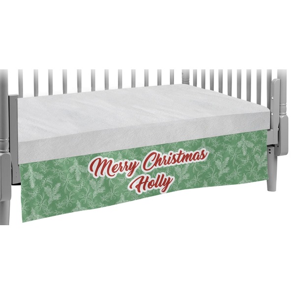 Custom Christmas Holly Crib Skirt (Personalized)