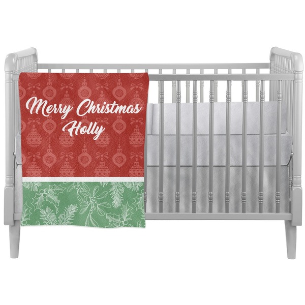Custom Christmas Holly Crib Comforter / Quilt (Personalized)
