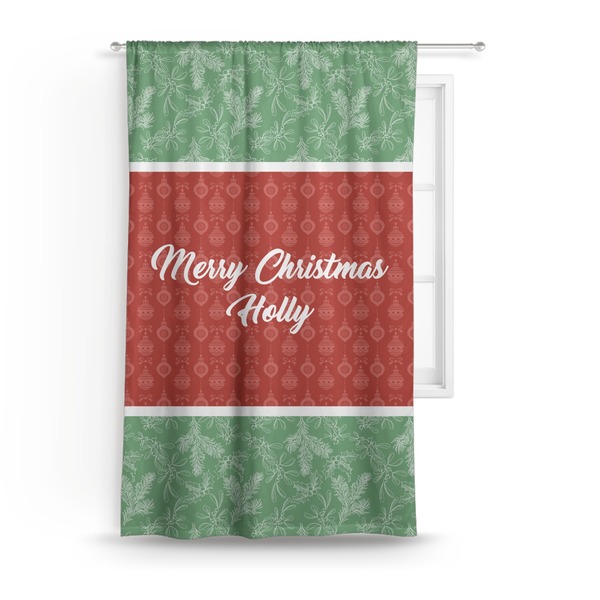 Custom Christmas Holly Curtain - 50"x84" Panel (Personalized)
