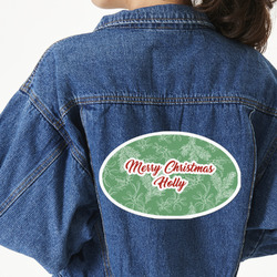Christmas Holly Twill Iron On Patch - Custom Shape - 3XL - Set of 4 (Personalized)