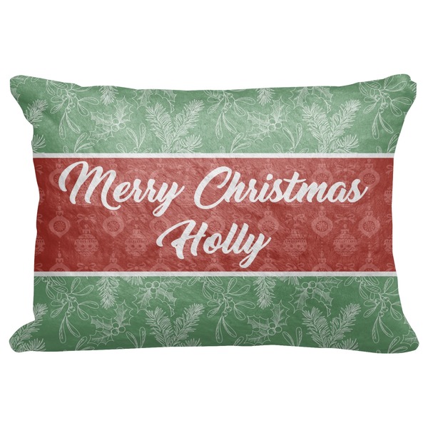 Custom Christmas Holly Decorative Baby Pillowcase - 16"x12" (Personalized)