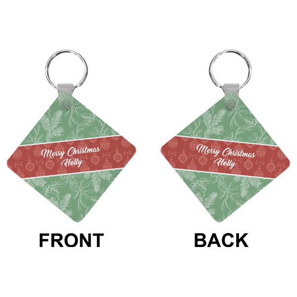 Christmas Holly Diamond Keychain (Front + Back)