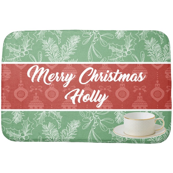 Christmas Holly Dish Drying Mat
