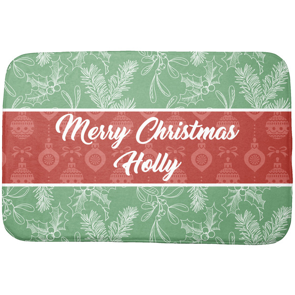 Custom Christmas Holly Dish Drying Mat (Personalized)