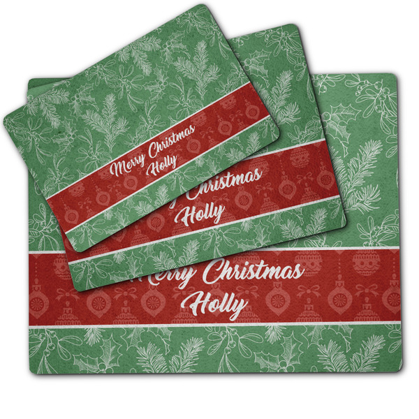 Christmas Holly Dog Food Mat - MAIN (sm, med, lrg)