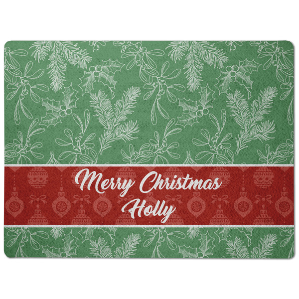 Christmas Holly Dog Food Mat - Medium without bowls