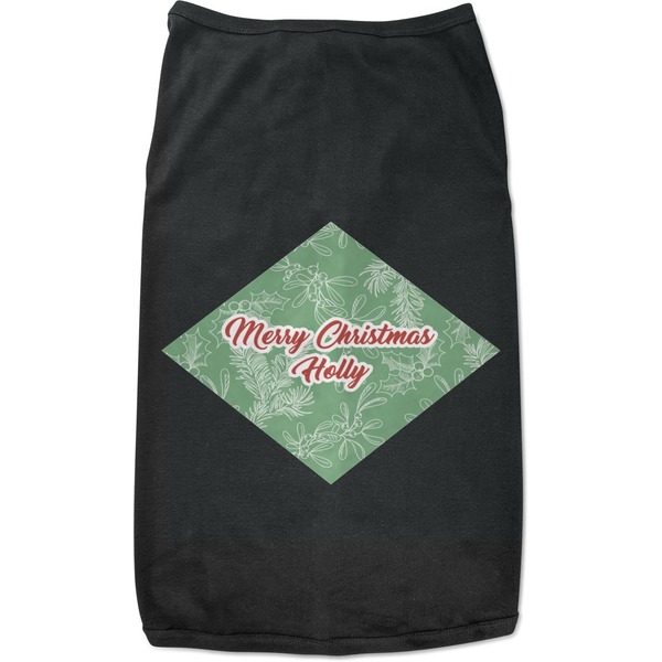 Custom Christmas Holly Black Pet Shirt - M (Personalized)
