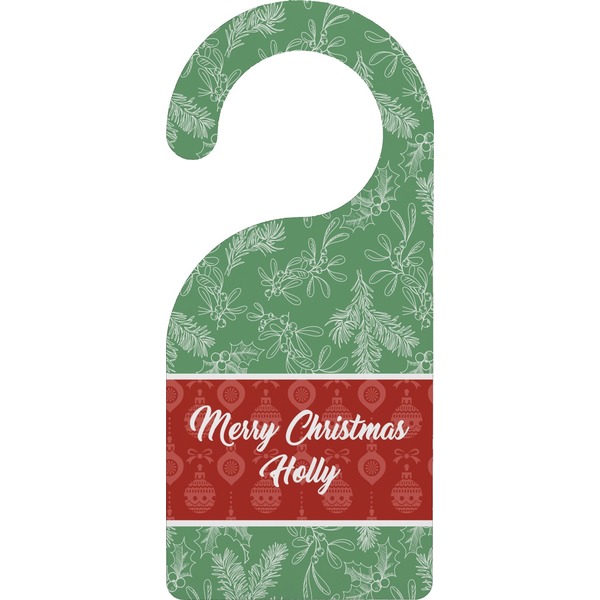 Custom Christmas Holly Door Hanger (Personalized)