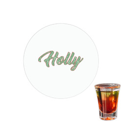 Christmas Holly Printed Drink Topper - 1.5" (Personalized)