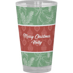 Christmas Holly Pint Glass - Full Color (Personalized)