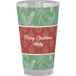 Christmas Holly Pint Glass - Full Color (Personalized)